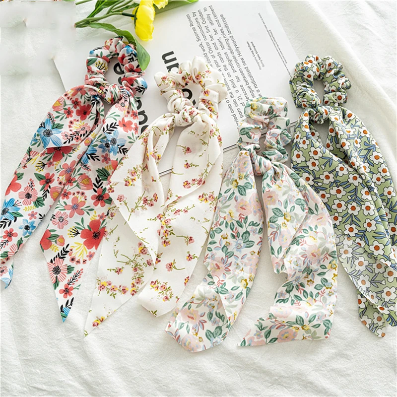 

Hair Ties Hair Scrunchie Hair Ring Hair Rope Ponytail Holder Chiffon Streamer Bow Hair Rope Ring Girls Headwear Hair Accesories