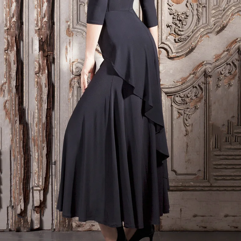 Black Skirt Новое Бальное Платье стандартная Дамская бальная юбка Вальс Конкурс танцев, костюм для выступлений, бальная танцевальная юбка BI005 - Цвет: Black Skirt