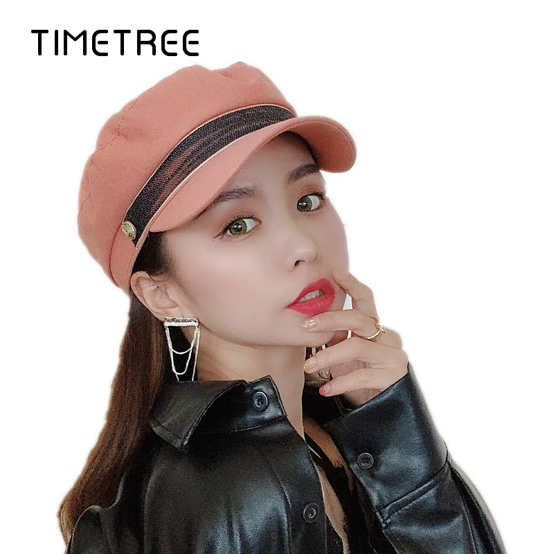 Модные женские темно синие береты повседневные кружевные хлопковые облегающие