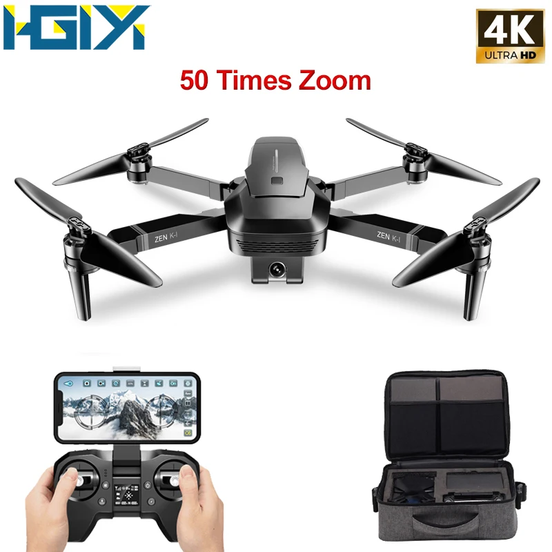Радиоуправляемый Дрон HGIYI ZEN K1 gps с 50 кратным увеличением Квадрокоптер 5g Wi Fi FPV 4K