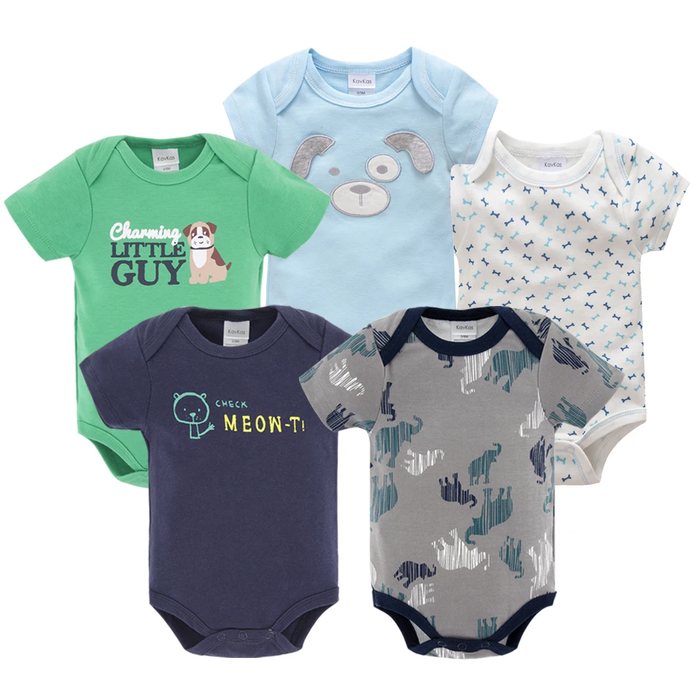 Honeyzone/5 шт./лот; боди для новорожденных; одежда с короткими рукавами; bebe; летняя одежда для мальчиков и девочек; одежда с принтом животных из мультфильмов для младенцев
