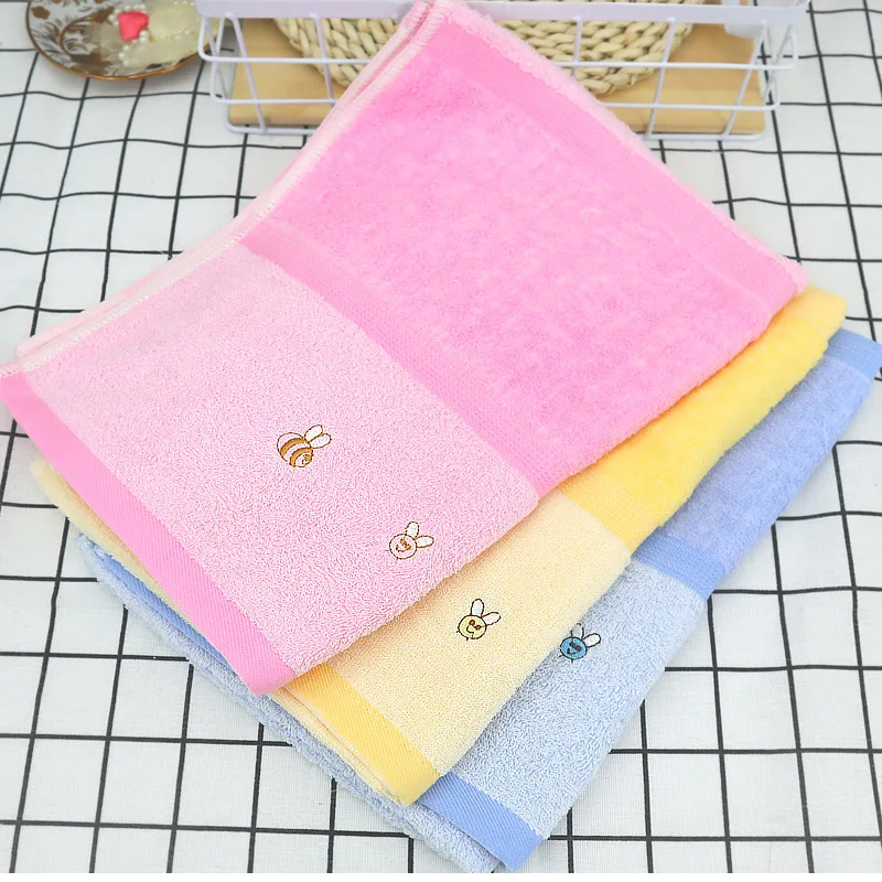 Мягкое тонкое Хлопковое полотенце с вышивкой милое мультяшной Пчелкой удобная