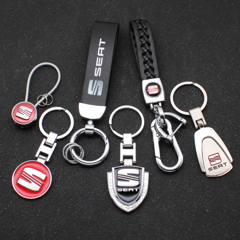 

1pcs Leather Keychain Car Key Chain Key Rings For Seat Cupra Leon 5f 1p Leon Mk3 Ibiza 6l 6j Altea Exeo Emblems Auto Accessories