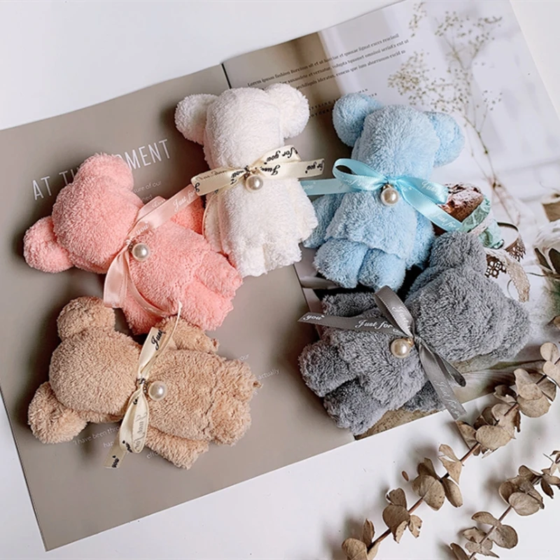 

Towel bear cute shape coral fleece super absorbent soft and comfortable towel for adults and children
