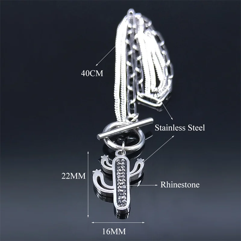 Женское колье-чокер из нержавеющей стали с черными кристаллами