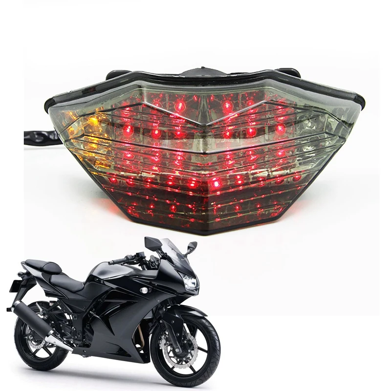 

Motorcycle Modified LED Turn Signal Rear Warning Tail Light Brake Light for Kawasaki Ninja 250 250R 300 Z300 2013-2016