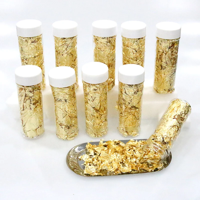 10 бутылок съедобный сорт подлинный золотой серебряный лист шабин хлопья 2 г 3 24 К