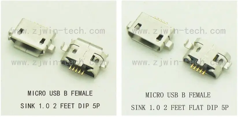

1000 шт. разъем Micro USB для телефона 5Pin B Тип гнездо для раковины 1,0 2 фута DIP WARP/плоский рот