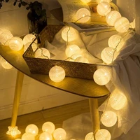 20 led cotton ball string lights battery operated garland fairy street lights for home wedding christmas party outdoor decors