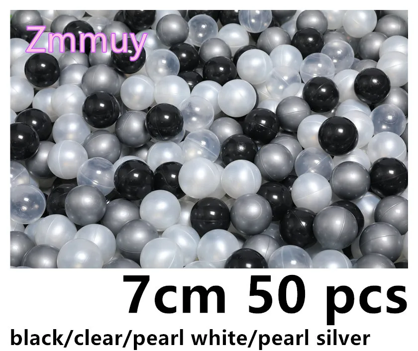 7cm pearl color 50 шт., 7 см, рождественский подарок, красочный шар, мягкий пластик, Океанский шар, забавный, для маленьких детей, для девочек и мальчиков, плавающая игрушка, бассейн, океан, волнистый шар - Цвет: 7cm pearl color