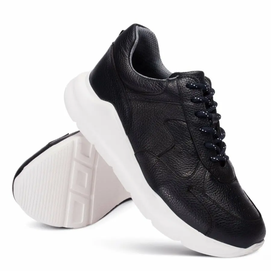 

Sneakers Men Deery, Genuine Leather Navy Blue Men Sneaker