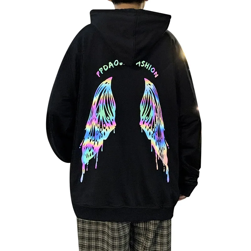 Флисовые Толстовки со светоотражающими крыльями для пар свитшоты женщин и