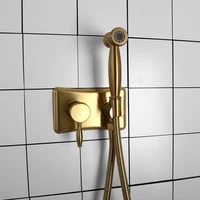 wall mounted bathroom bidet shower faucet golden brushed nickel hot and cold mixed water bidet sprayer kit pet shower head