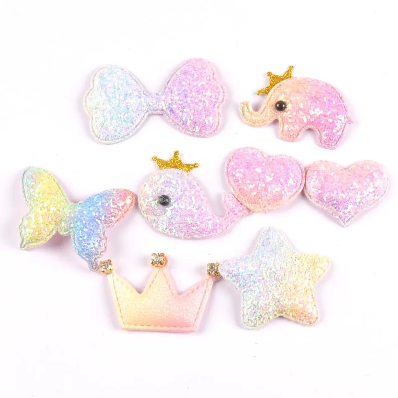 5 шт. блестящая ткань с хлопковой подкладкой нашивки Блеск животных горный