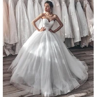sweetheart tulle backless wedding dresses 2021 sleeveless ball gown princess wedding gowns with lace up back vestido de noiva
