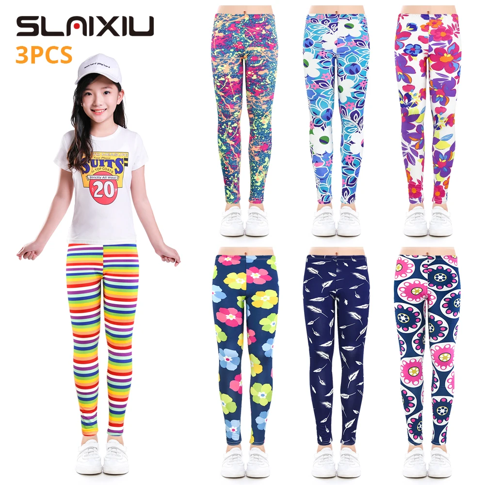 Леггинсы для девочек 3 шт. детские штаны с цветочным принтом леггинсы Infantil до