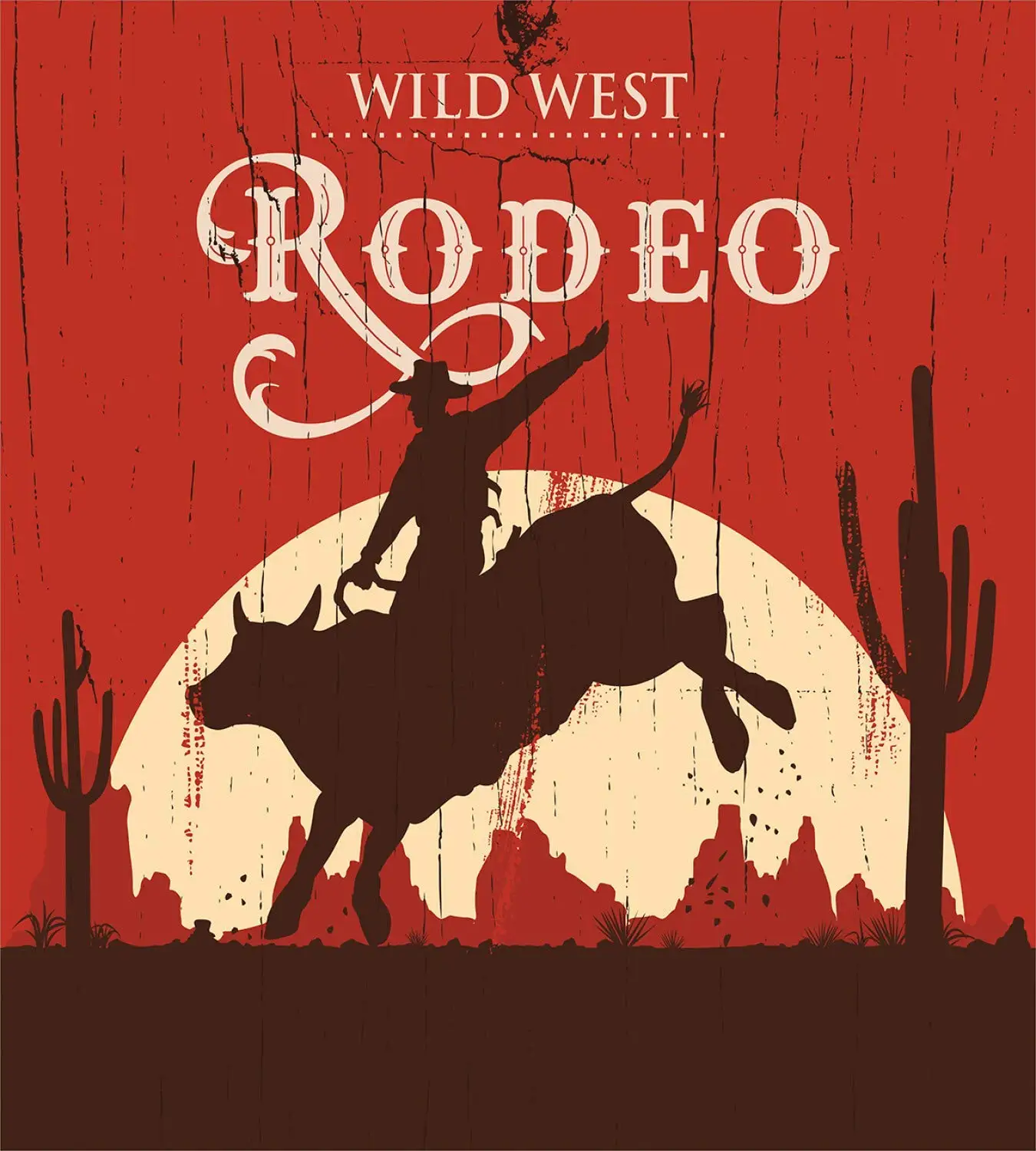 Винтажный комплект пододеяльников Rodeo КОВБОЙ ВЕРХОВОЙ ЕЗДЫ бык деревянный