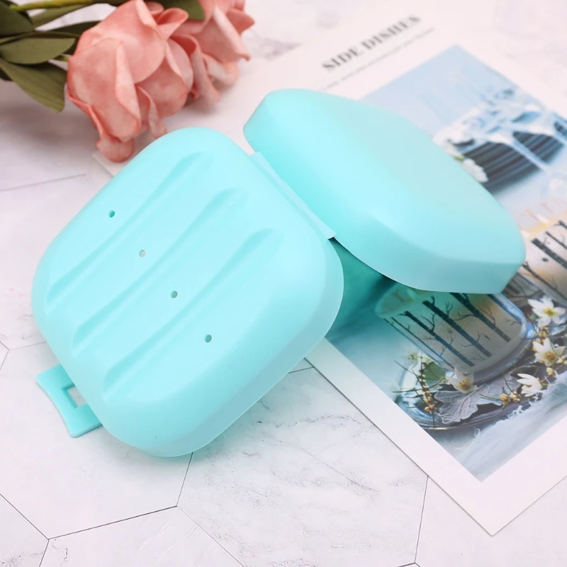 

Mini Soap Box Bathroom Dish Plate Case For Home Shower Outdoor Travel Use Random color soap Container Cute