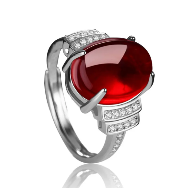 Женское кольцо с агатом Anillos Yuzuk открытое Винтажное из стерлингового серебра 100%