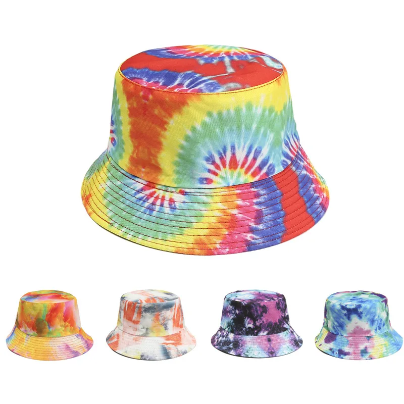 

Spring And Summer Double-Sided Fisherman Hat Outdoor Sun Hat Colorful Graffiti Print Hat Sun Hat Couple Bucket Hat
