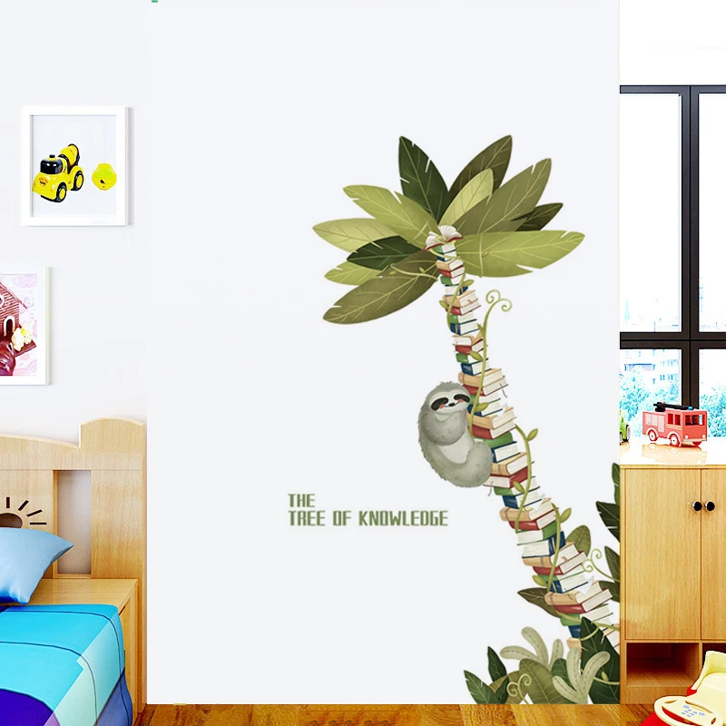 

Creative Sloth Book Tree Wall sticker Home decoration Bedroom Living room TV background Wall Room decor Self-adhesive Stickers