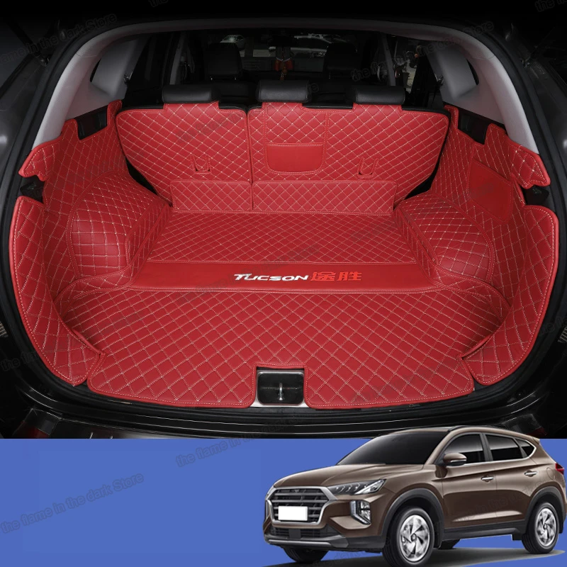 Lsrtw2017 волоконно кожаный коврик для багажника автомобиля подкладка груза Hyundai Tucson