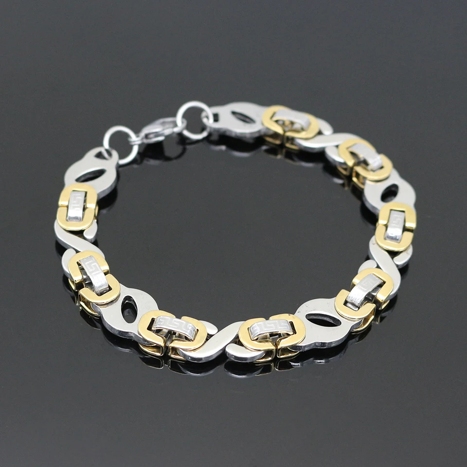 

60CM Necklace Luxury Gold&Steel Accessories Stainless Steel 21.50CM Women Chain Link Bracelet Necklace Men Fashion Jewelry Set