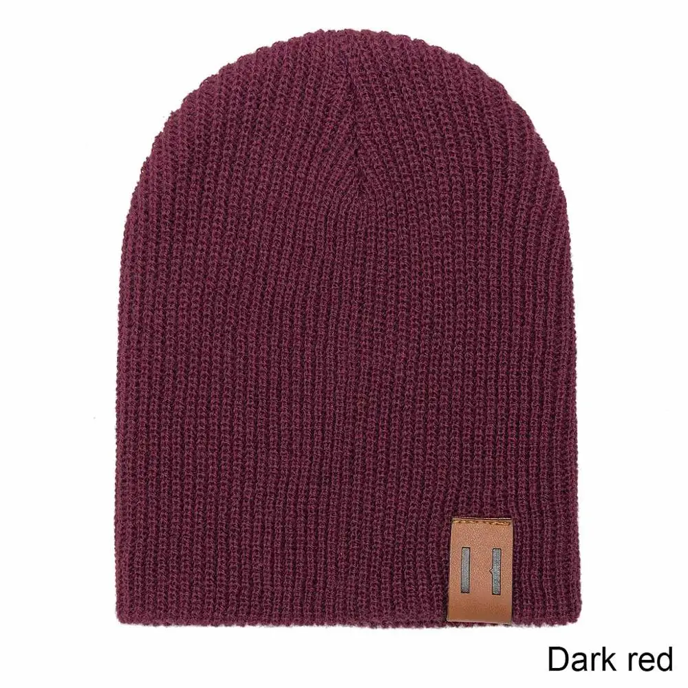 dark red 2 Модная осенне-зимняя шапка и шарф для женщин, детская шапка и шарф, одноцветная Шапка-бини, шапка и снуд для мальчиков и девочек - Цвет: dark red 2