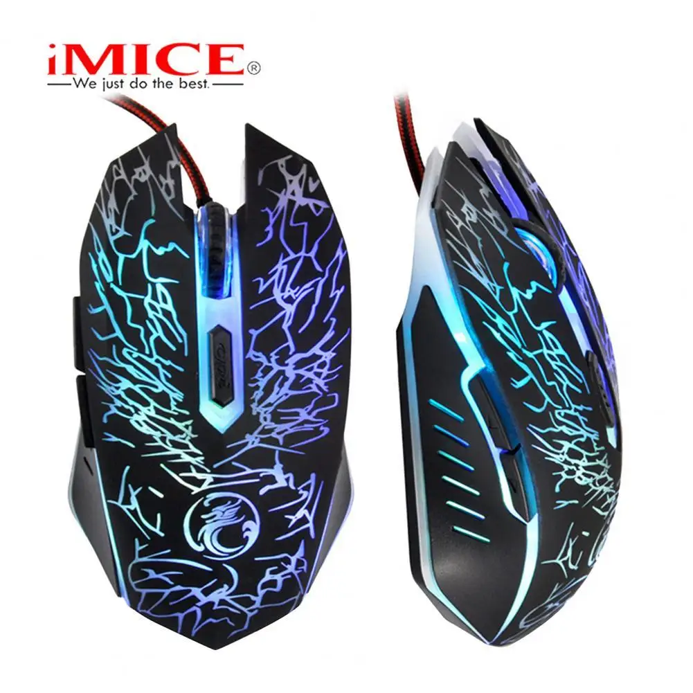 

IMICE X5 Gaming Mouse 2400DPI Resolution Colorful Light ABS Black Wired Mouse for Laptop Gaming Mouse 2400DPI Colorful Light
