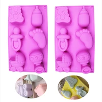 silicone mold bakeware baking accessories for diy baby car foot bear bottle shape jelly pudding chocolate cake decorating tool