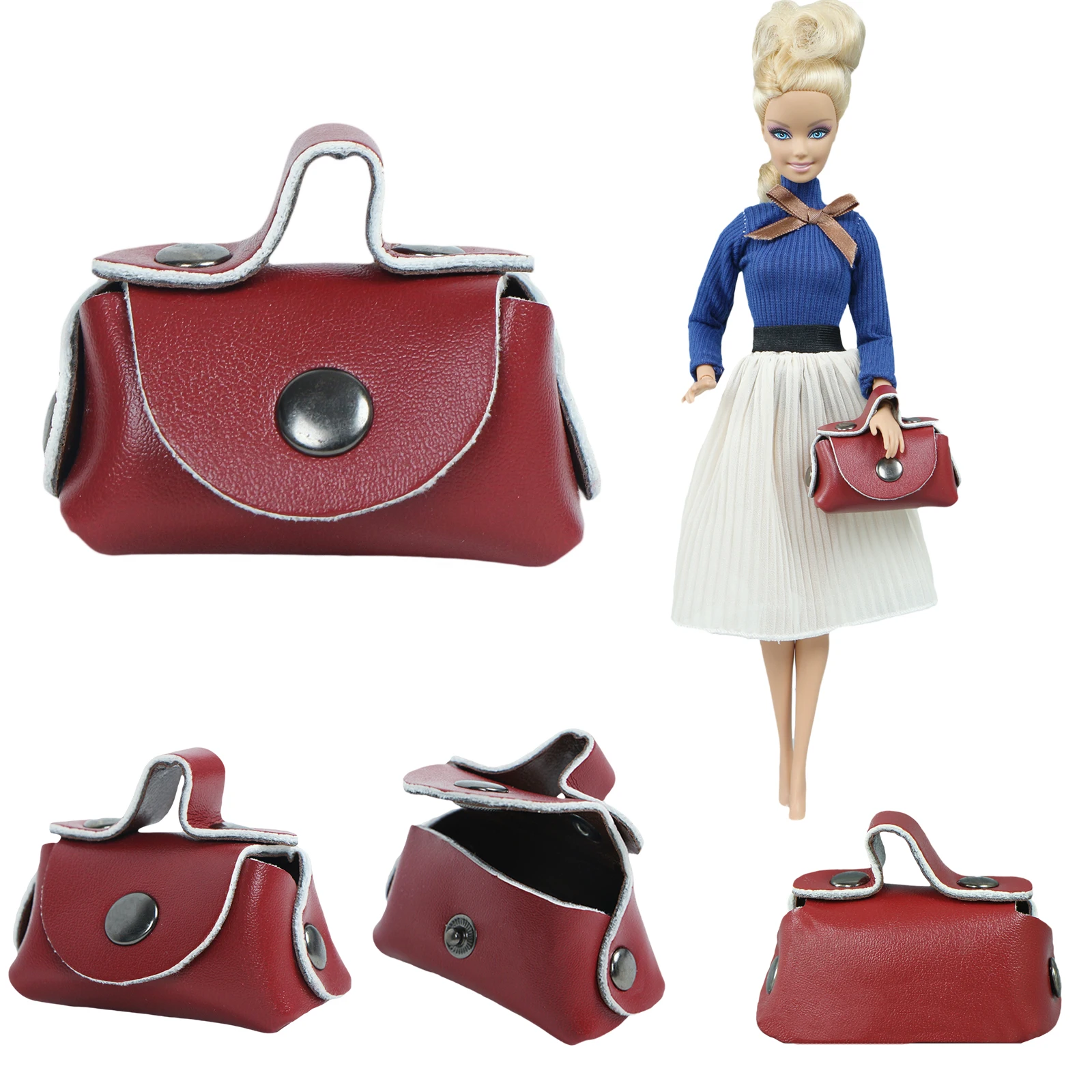 Одна штука/партия Модная кукольная сумка красная через плечо для покупок Дамская