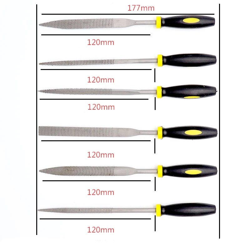 

6PCS/Set 140/160/180mm Assorted File Mini Rasp Diamond Needle File set Repair Tool Wood Grinding Hand File Tools