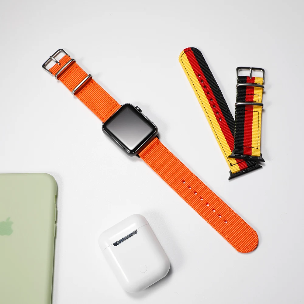 Ремешок NATO для Apple watch 4 5 band 44 мм 40 мм iWatch band 42 мм 38 мм спортивный нейлоновый браслетный ремешок для часов Apple watch 4 5 3 42/38 мм