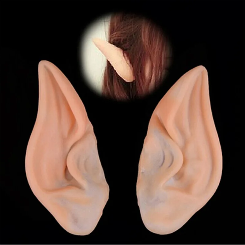 1 Pair Halloween Party Cosplay Accessories Latex Soft Pointed Prosthetic Wizard Elf Fairy Hobbit Vulcan Spock Costume Tips Ears