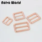 Мир Nolvo 5-20-100 шт., 4 размера, 19-26-32-38 мм, розовое золото, металл, тройная скользящая кожа, регулируемые пряжки, розовое золото, en