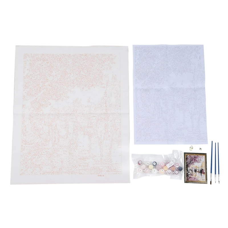2 набора DIY масляной краски ing Paint по номеру Kit-Рисование с кистями краска 16X20 дюймов
