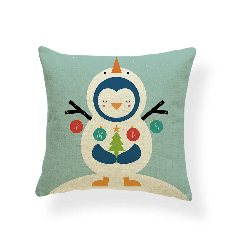 Мультяшная подушка-пингвин чехол зимняя рождественская подушка музыкальная