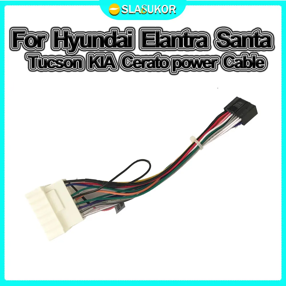 

For Hyundai Elantra Santa Tucson KIA Cerato harness dvd player GPS Cable 2 din Car Radio ISO Plug Power Adapter Wiring Harness
