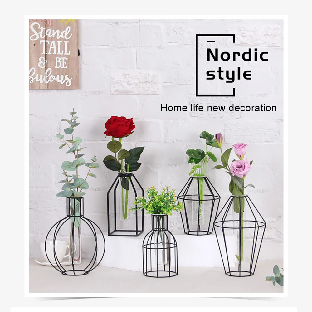 

Flower Stand Iron Glass Creative Hydroponic Vase Flowerpot Style