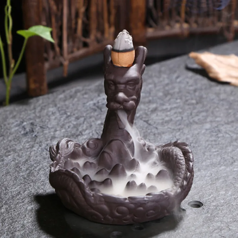 Керамическая Статуя Дракона горелка для благовоний креативный водопад