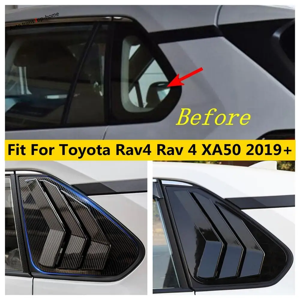 

Rear Window Louver Spoiler Vents Cover Trim For TOYOTA RAV4 RAV 4 XA50 2019 - 2023 ABS Black / Carbon Fiber Look Accessories