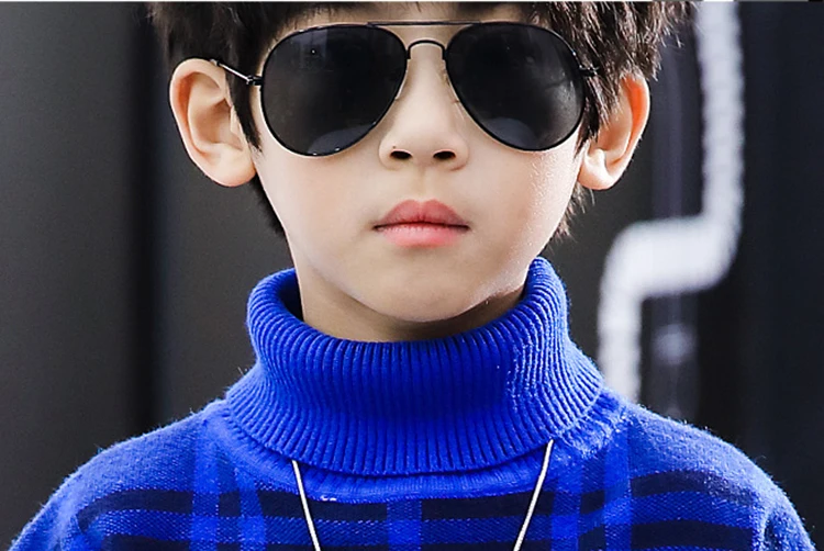Детский синий вязаный свитер с высоким воротником для мальчиков, пуловер для подростков, клетчатые свитера для мальчиков, джемпер в рубчик, новинка, Осень-зима