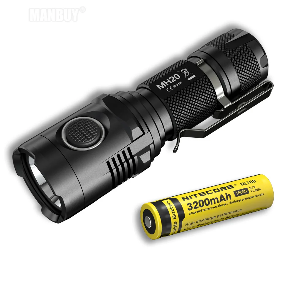 Бесплатная доставка NITECORE MH20 с батареей 3200 мАч 1000 люмен CREE XM L2 U2 светодиодный