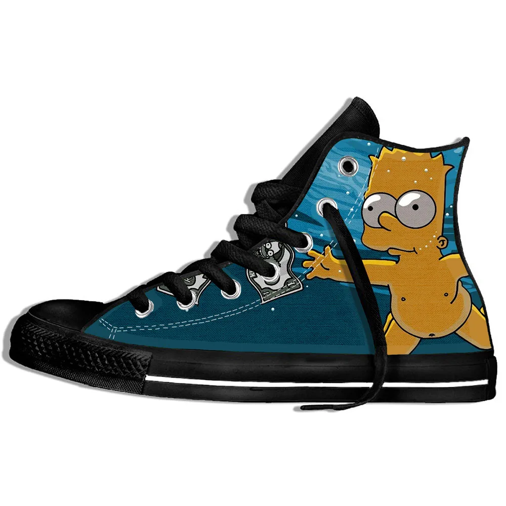 New casual shoes Simpson printed 3D men's and women's high-top harajuku cartoon funny sneakers | Обувь
