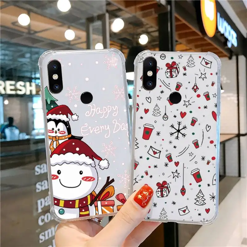 

Merry christmas cartoon cute Phone Case Transparent for xiaomi Redmi note k 7 6 40 9 6 5 10 11 A T se pro lite ultra