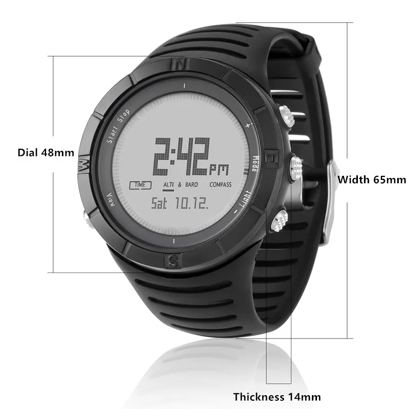 Relogio Masculino SPOVAN Digital Watch Waterproof Barometer Altimeter Thermometer Stopwatch Sport Wristwatch Clock For Men Reloj enlarge