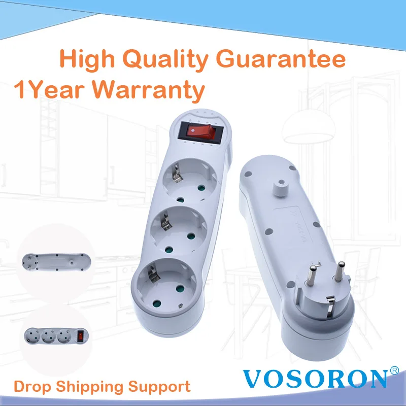 Медь 250 В 16А Европейский адаптер розетка портативный 3 выход расширение ЕС