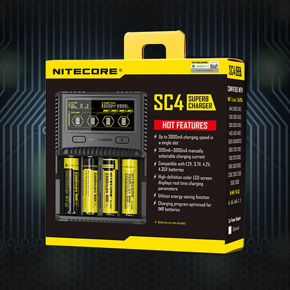 Topsale NITECORE SC4 интеллектуальная Быстрая зарядка превосходное зарядное устройство 4