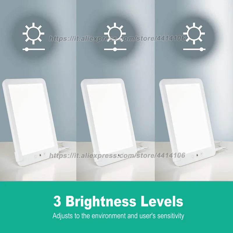 Лампа для световой терапии УФ-лампа полного спектра 10000 Люкс с 3 регулируемыми