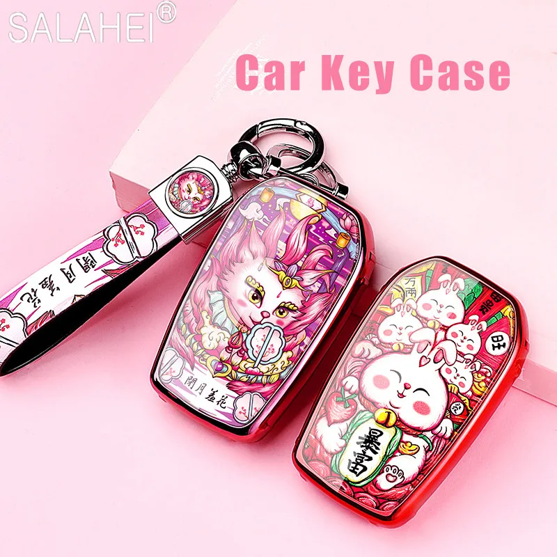

Car Key Case Fob Keychain Holder Cover For Toyota Chr Rav4 Auris Avensis Prius Aygo Camry Corolla Land Cruiser 200 Prado Crown